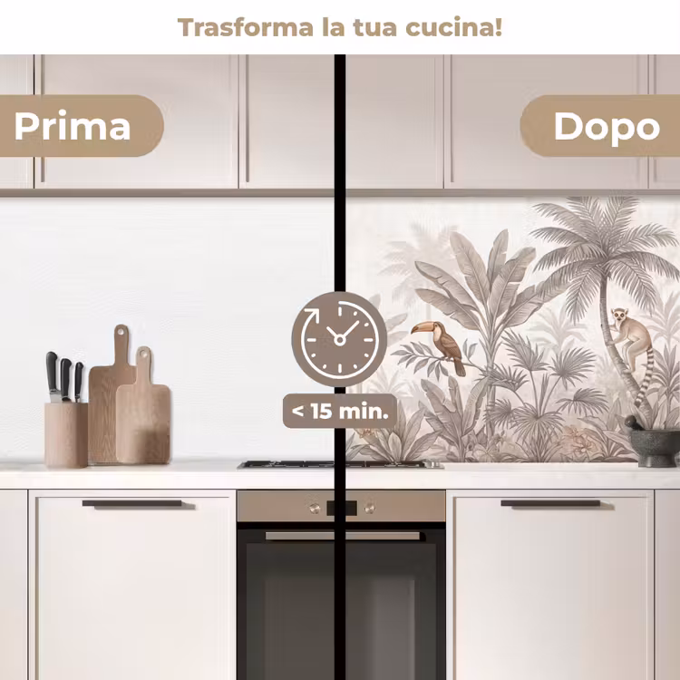 Schienale cucina - Giungla - Animali - Palme — 3