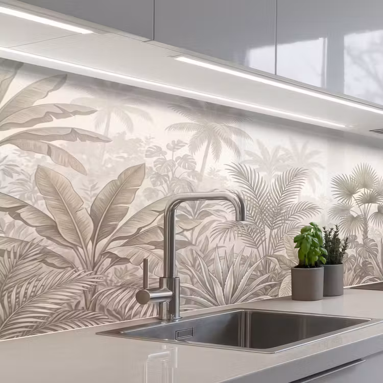 Schienale cucina - Giungla - Tropicale - Natura - Vintage - Beige — 2