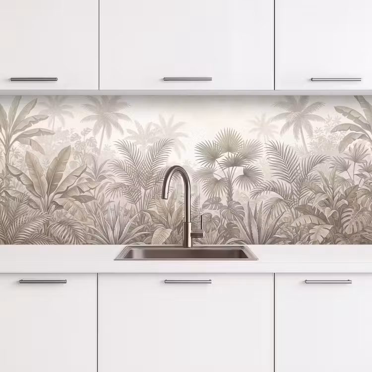 Schienale cucina - Giungla - Tropicale - Natura - Vintage - Beige — 4