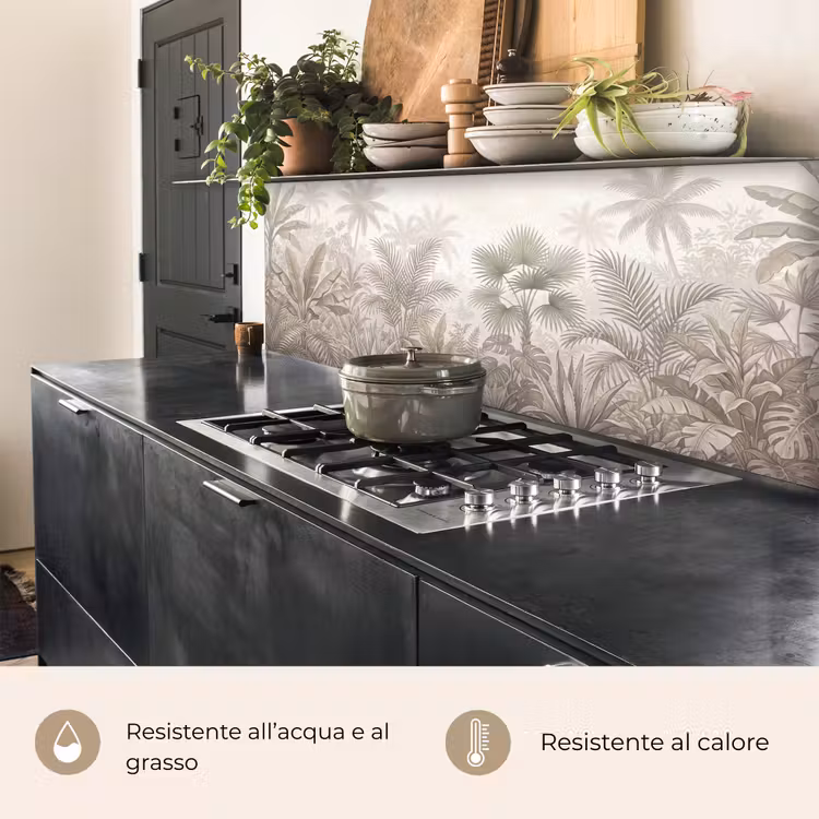 Schienale cucina - Giungla - Tropicale - Natura - Vintage - Beige — 5