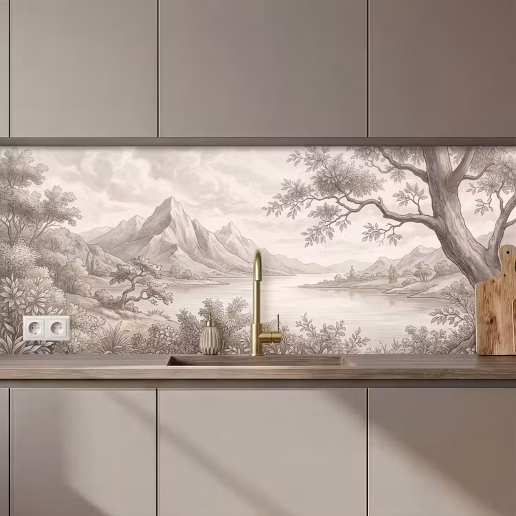 Schienale cucina - Paesaggio - Montagne - Lago - Natura — 1