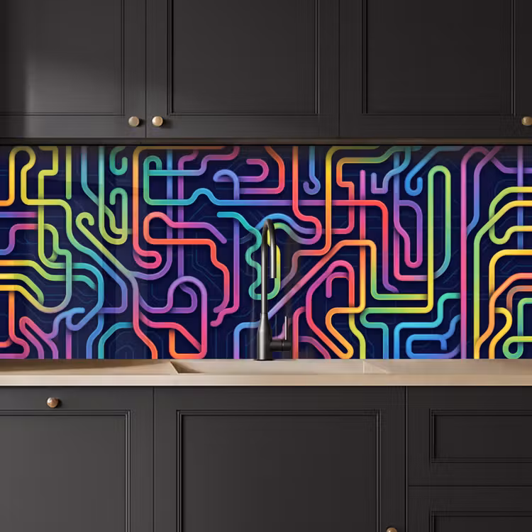 Schienale cucina - Retrò - Astratto - Neon — 6