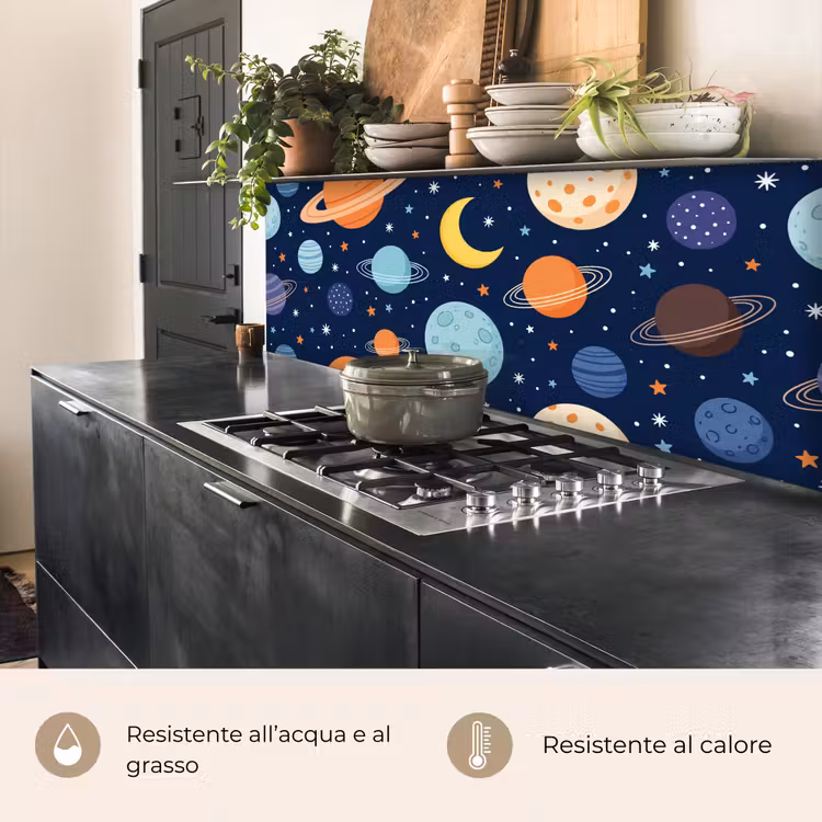 Schienale cucina - Spazio - Pianeti - Colorati — 5