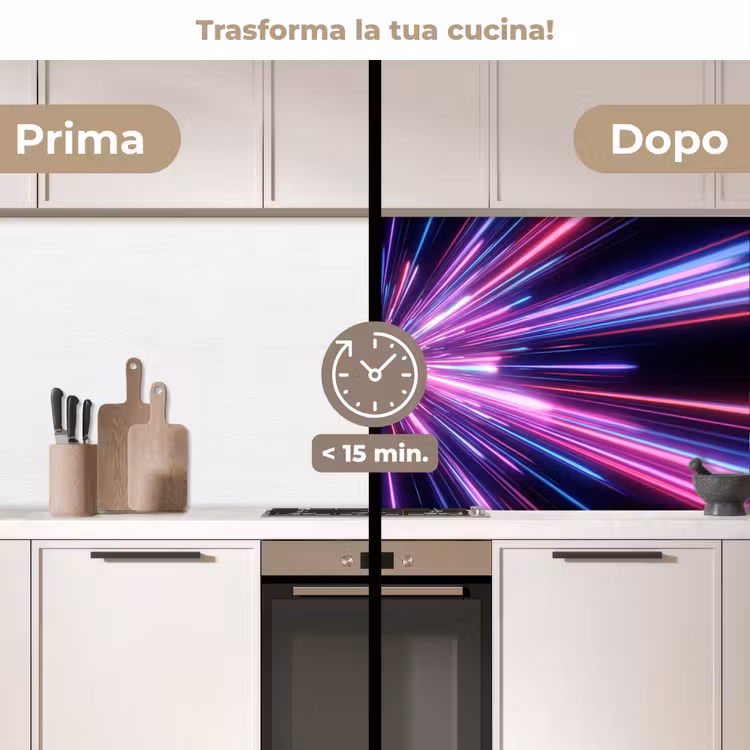 Schienale cucina - Velocità della luce - Spazio - Rosa - Viola — 3