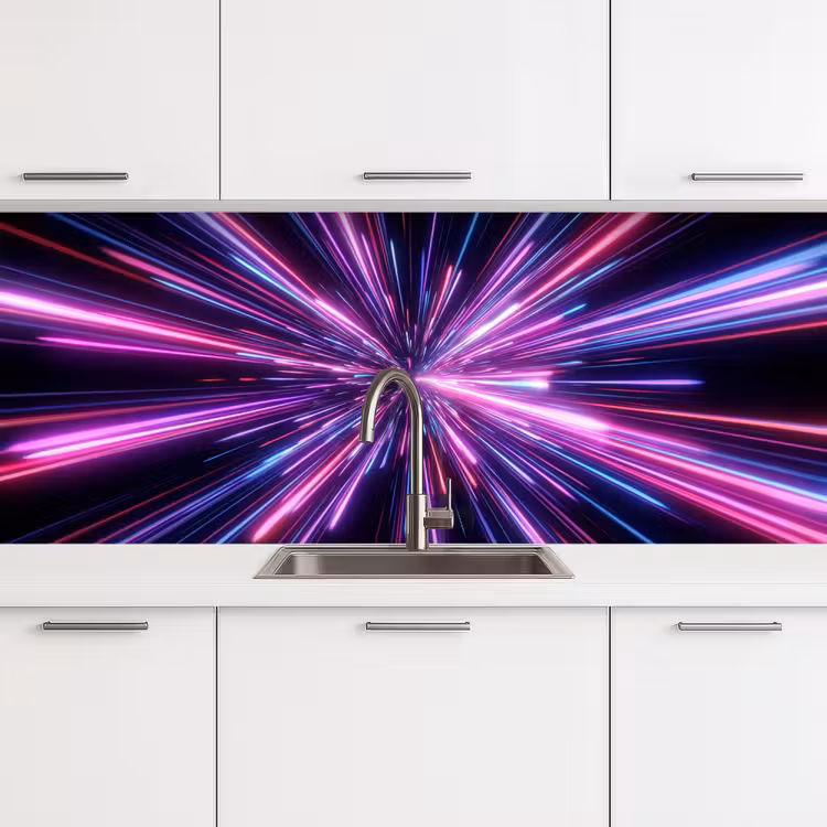 Schienale cucina - Velocità della luce - Spazio - Rosa - Viola — 4