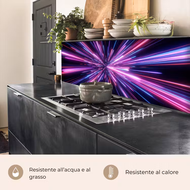 Schienale cucina - Velocità della luce - Spazio - Rosa - Viola — 5