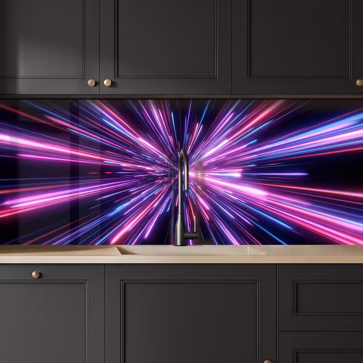 Schienale cucina - Velocità della luce - Spazio - Rosa - Viola — 6