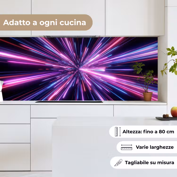 Schienale cucina - Velocità della luce - Spazio - Rosa - Viola — 7