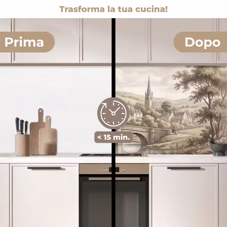 Schienale cucina - Villaggio - Ponte - Vista - Verde — 3