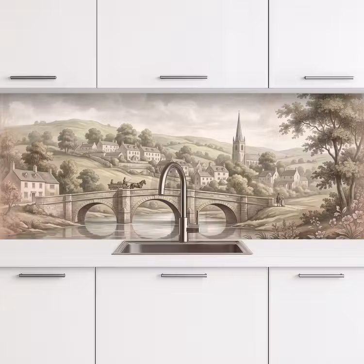 Schienale cucina - Villaggio - Ponte - Vista - Verde — 4