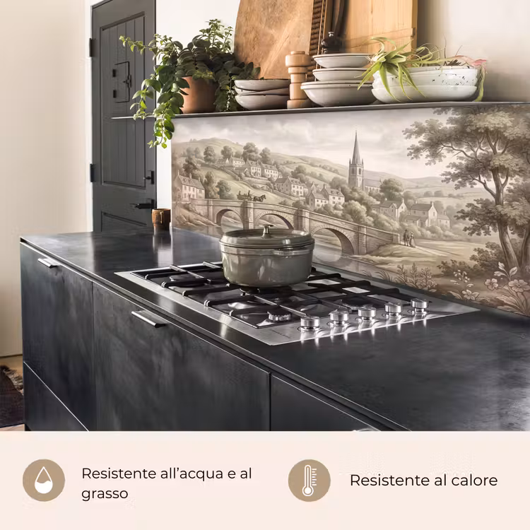 Schienale cucina - Villaggio - Ponte - Vista - Verde — 5