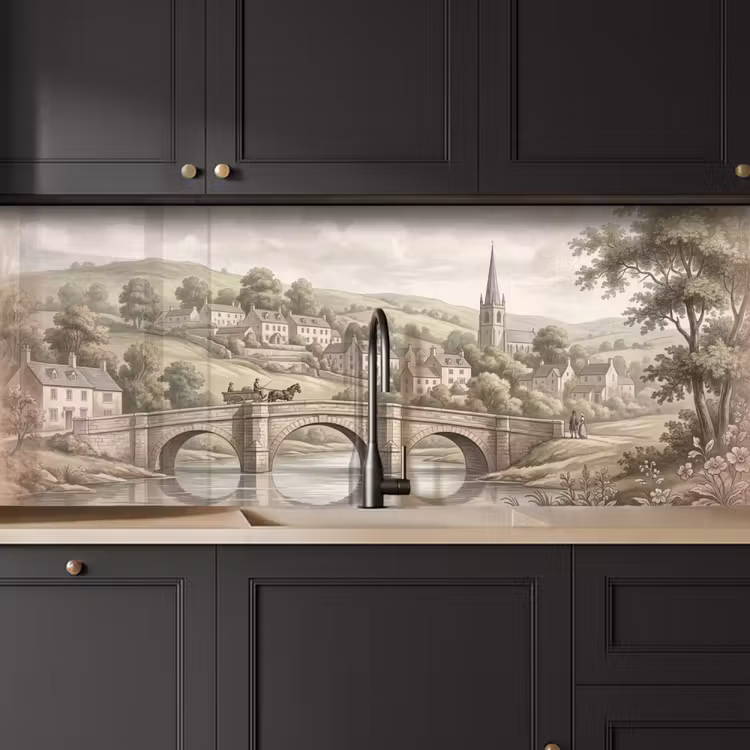 Schienale cucina - Villaggio - Ponte - Vista - Verde — 6