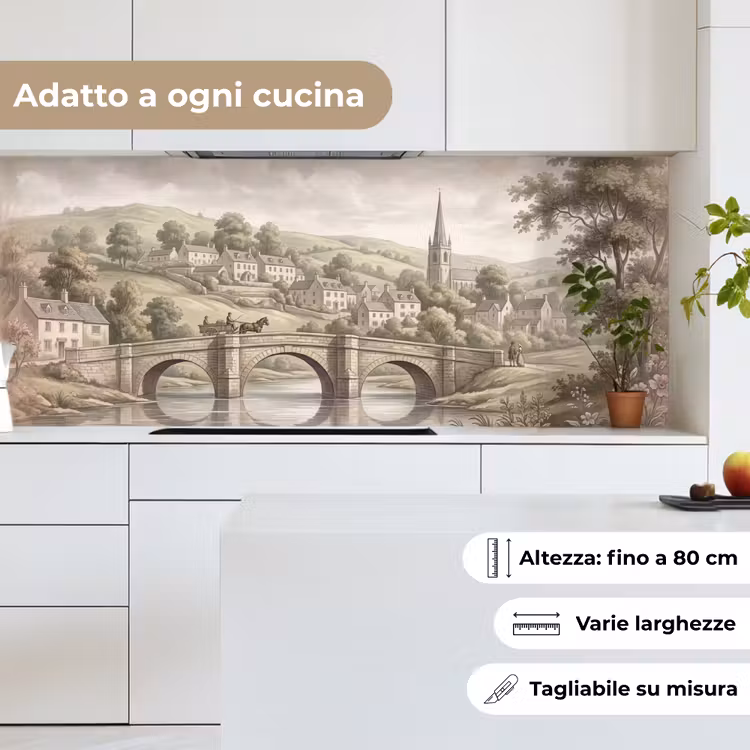 Schienale cucina - Villaggio - Ponte - Vista - Verde — 7
