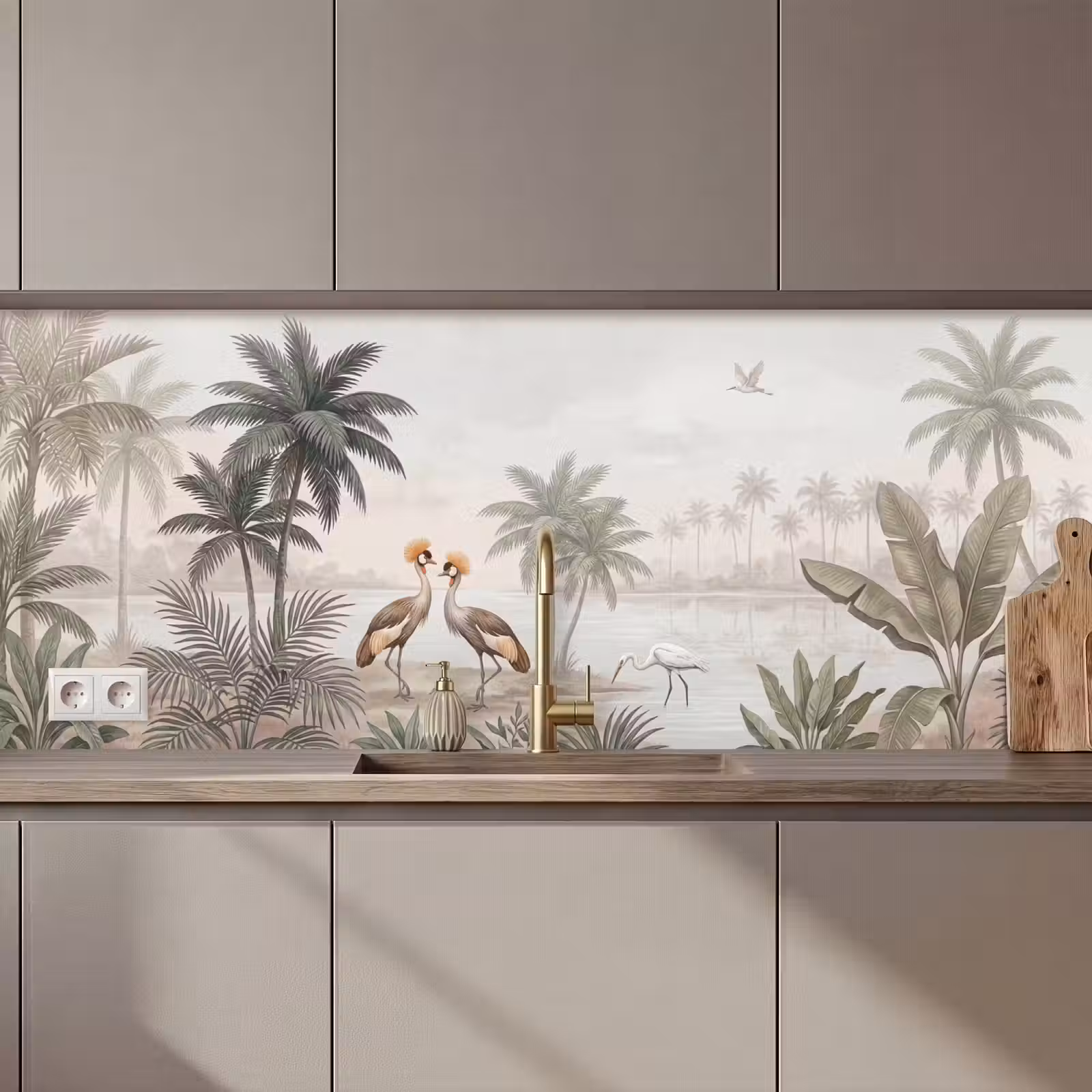 Schienale cucina - Gru - Palme - Tropicale — 1