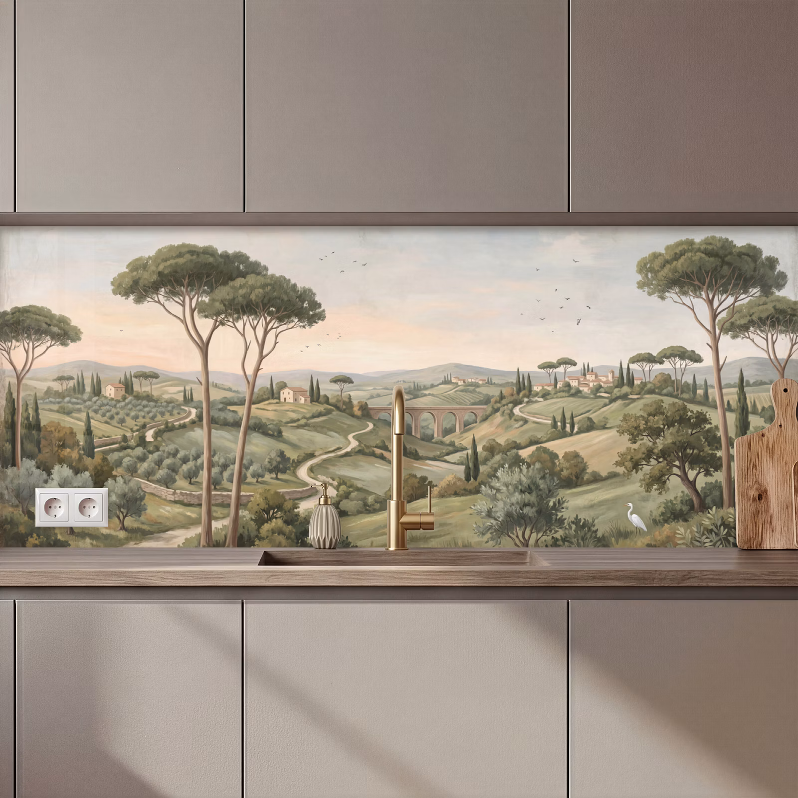 Schienale cucina - Paesaggio - Colline - Sentiero sabbioso - Verde — 1