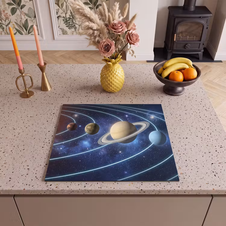 Protezione piano induzione - Spazio - Sistema solare - Blu — 3