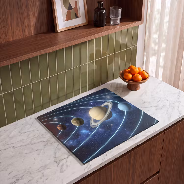 Protezione piano induzione - Spazio - Sistema solare - Blu — 4