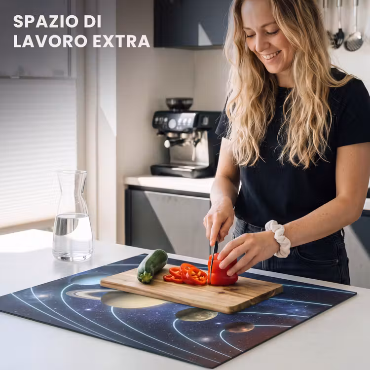 Protezione piano induzione - Spazio - Sistema solare - Blu — 5