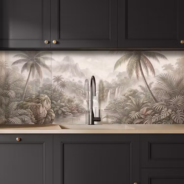 Schienale cucina - Giungla - Cascate - Tropicale - Illustrazione — 6