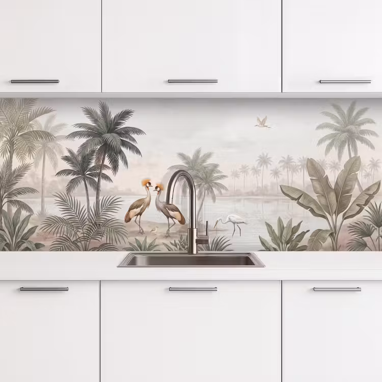 Schienale cucina - Gru - Palme - Tropicale — 4
