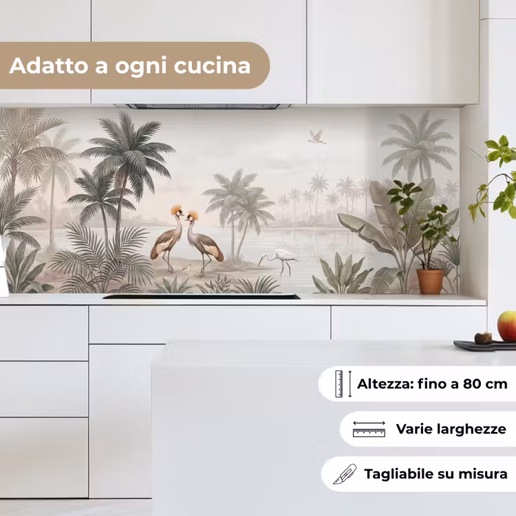 Schienale cucina - Gru - Palme - Tropicale — 7