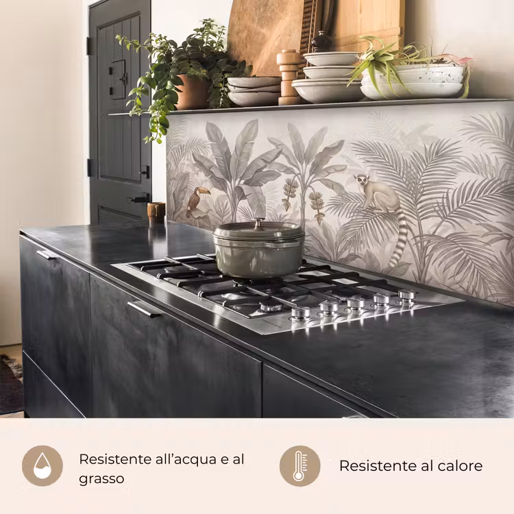 Schienale cucina - Natura - Giungla - Lemure dalla coda ad anelli - Marrone — 5