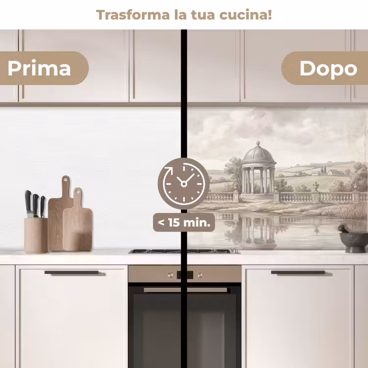 Schienale cucina - Paesaggio - Acqua - Natura - Seppia — 3