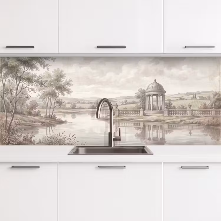 Schienale cucina - Paesaggio - Acqua - Natura - Seppia — 4