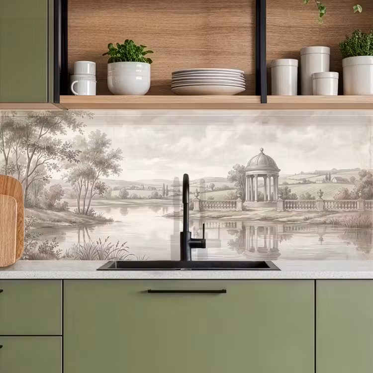 Schienale cucina - Paesaggio - Acqua - Natura - Seppia — 8