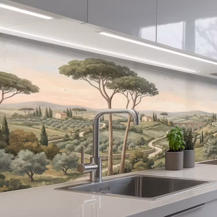 Schienale cucina - Paesaggio - Colline - Sentiero sabbioso - Verde — 2