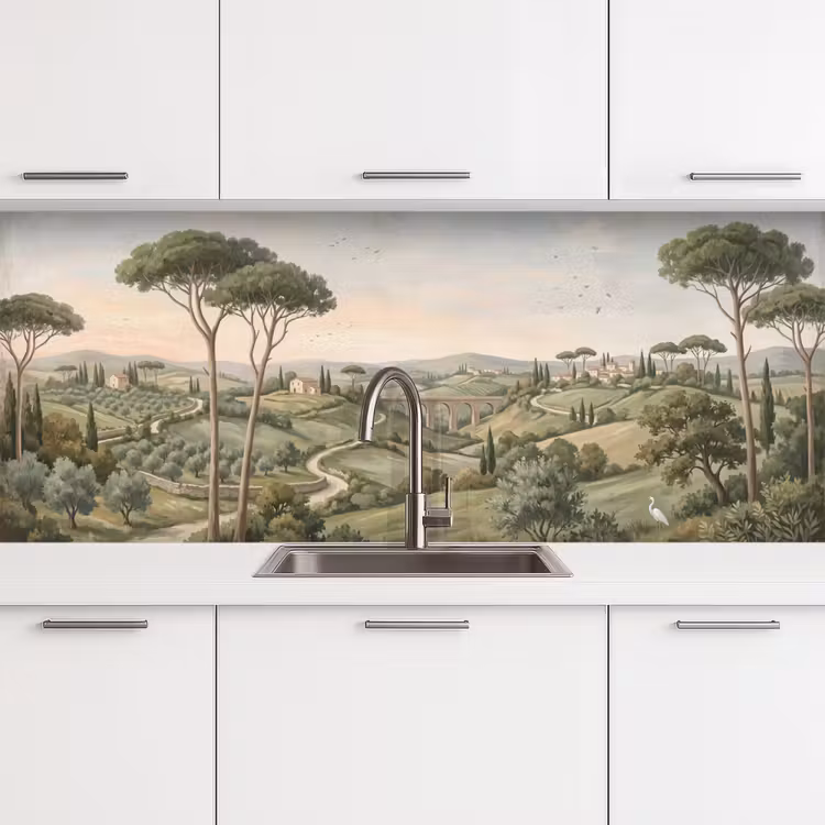 Schienale cucina - Paesaggio - Colline - Sentiero sabbioso - Verde — 4