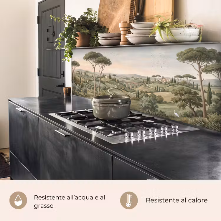 Schienale cucina - Paesaggio - Colline - Sentiero sabbioso - Verde — 5