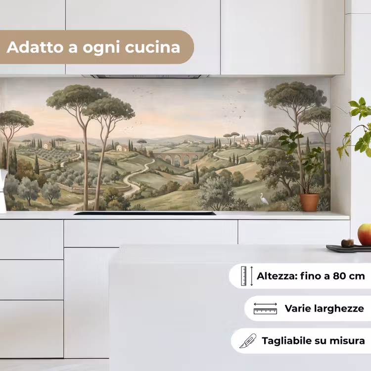 Schienale cucina - Paesaggio - Colline - Sentiero sabbioso - Verde — 7