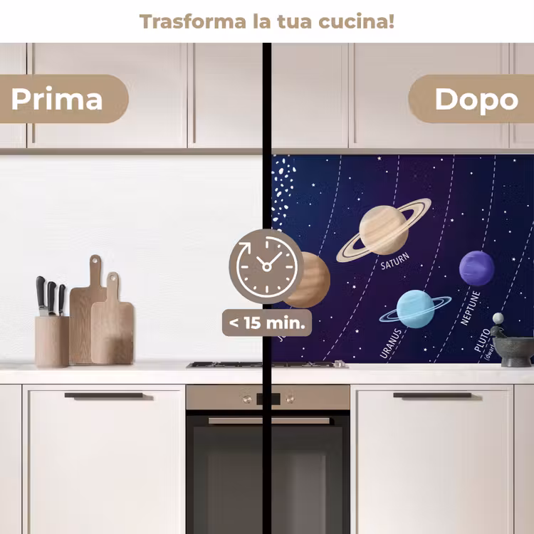 Schienale cucina - Sistema planetario - Spazio - Illustrazione — 3