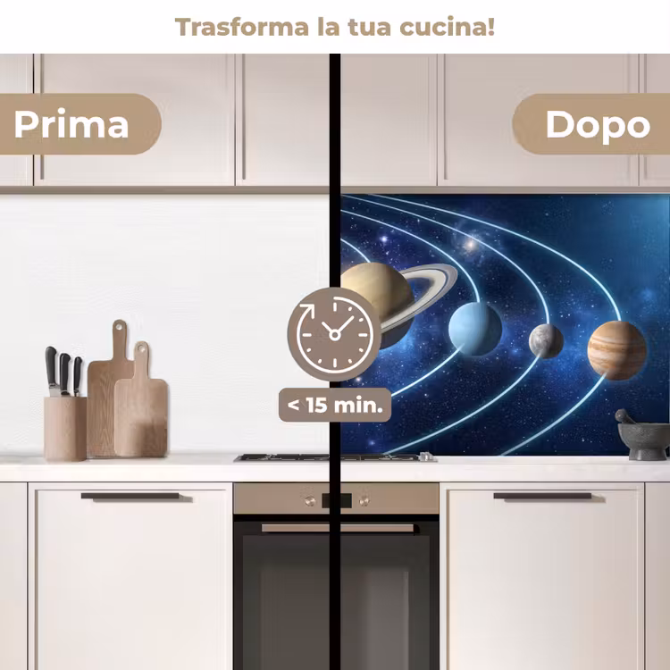 Schienale cucina - Spazio - Sistema solare - Blu — 3