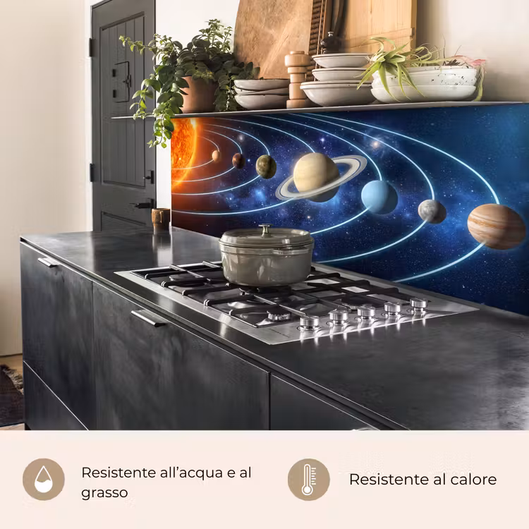 Schienale cucina - Spazio - Sistema solare - Blu — 5
