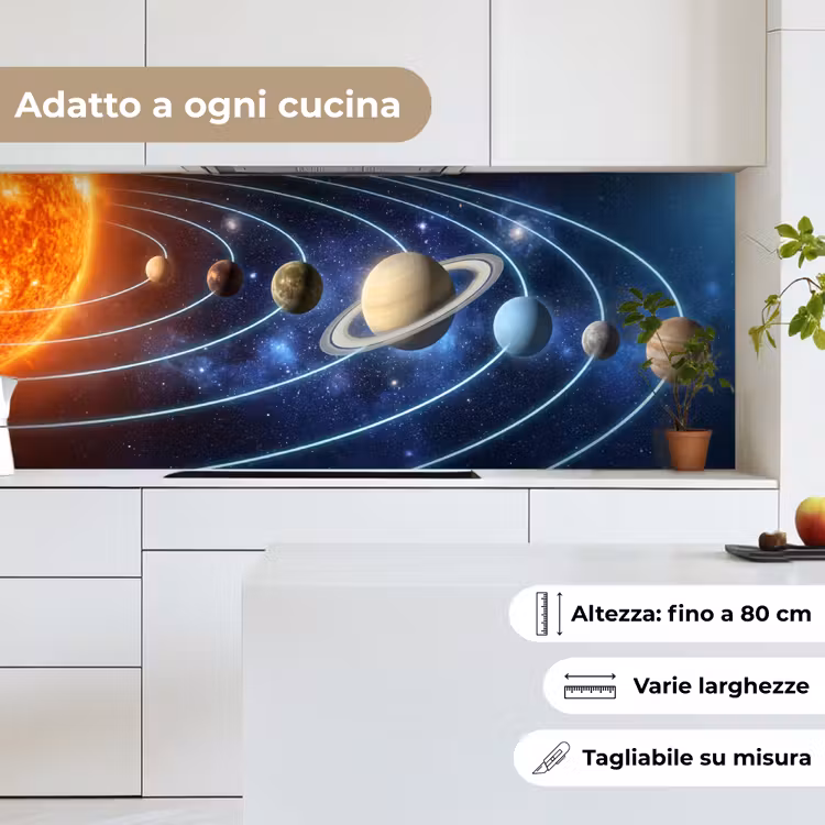 Schienale cucina - Spazio - Sistema solare - Blu — 7