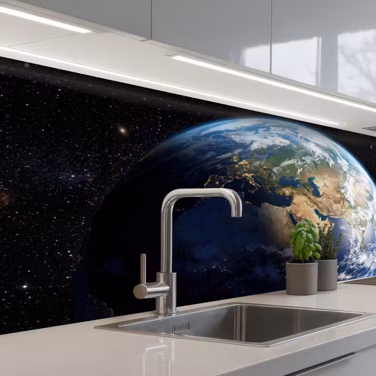 Schienale cucina - Terra - Spazio - Blu - Verde — 2