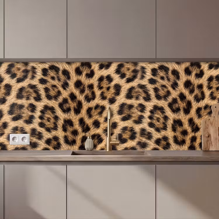 Schienale cucina - Leopardo - Cappotto - Classico - Marrone — 1