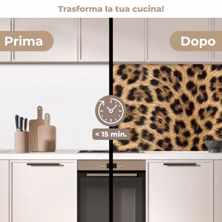 Schienale cucina - Leopardo - Cappotto - Classico - Marrone — 3