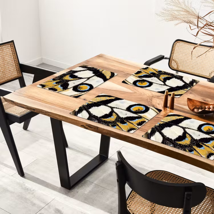 Tovaglietta – 6 pezzi - Farfalla - Ala - Giallo — 4