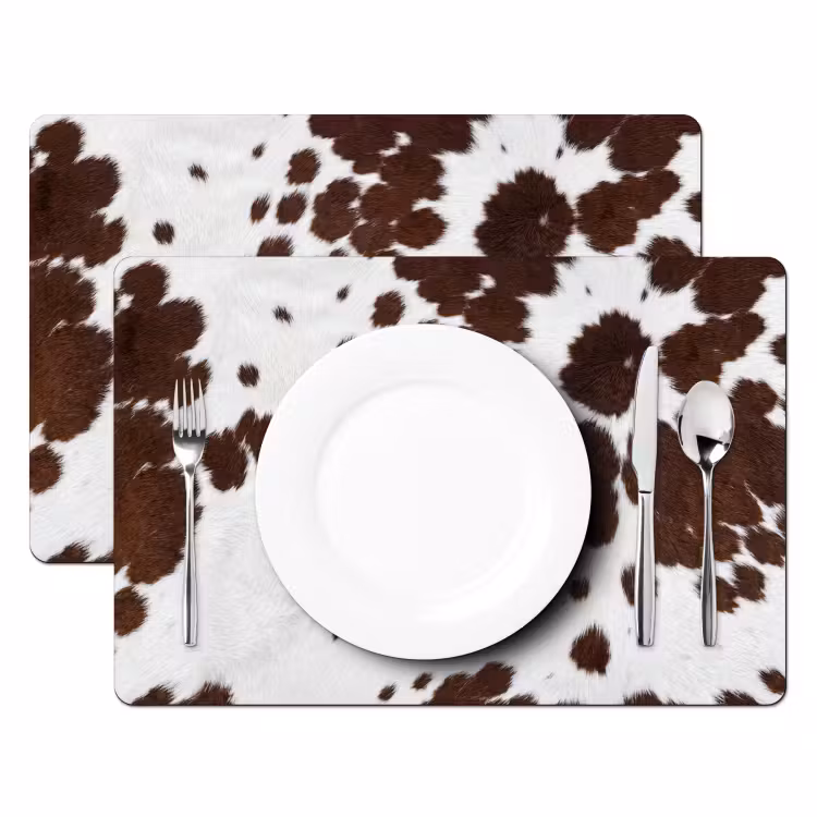 Tovaglietta – 6 pezzi - Pelle bovina - Classica - Marrone — 2