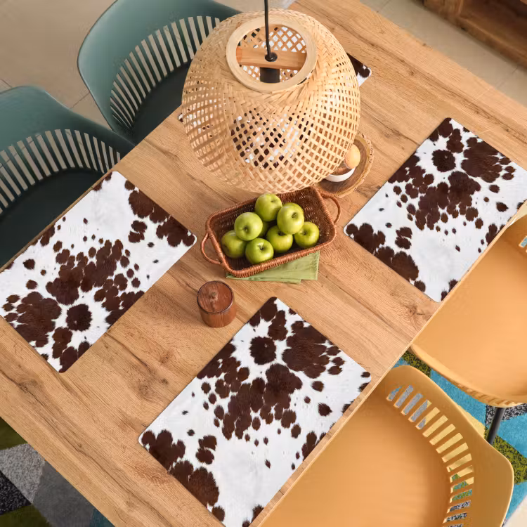 Tovaglietta – 6 pezzi - Pelle bovina - Classica - Marrone — 3
