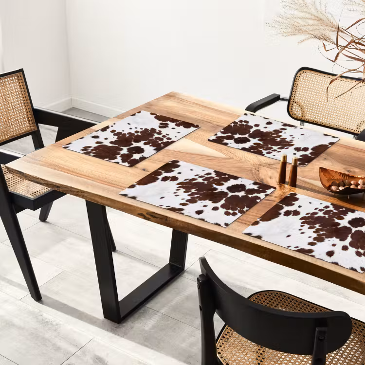 Tovaglietta – 6 pezzi - Pelle bovina - Classica - Marrone — 4