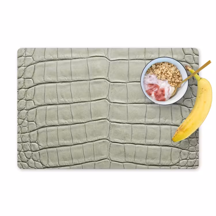 Tovaglietta – 6 pezzi - Pelle di coccodrillo - Squame - Verde — 1