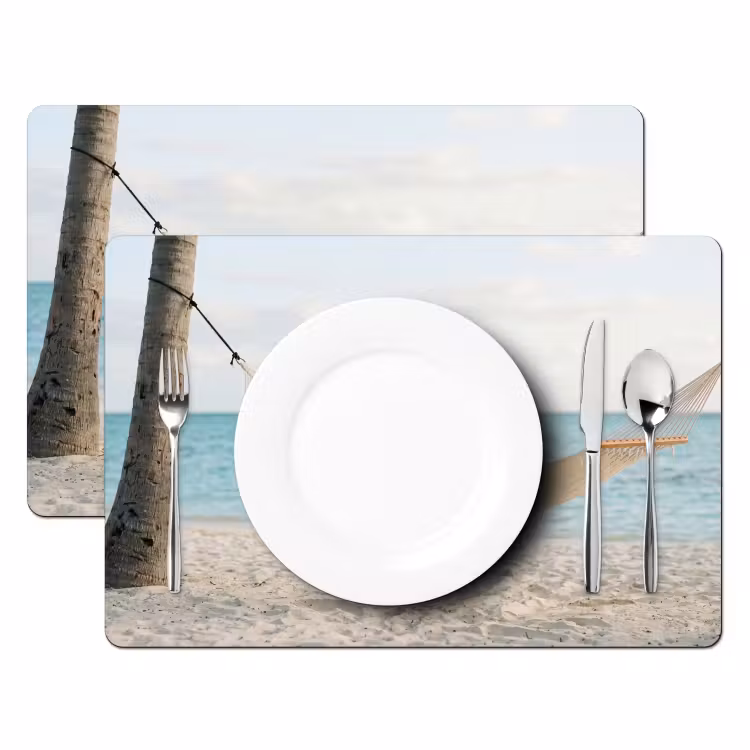 Tovaglietta – 6 pezzi - Amaca - Spiaggia - Bianco — 2