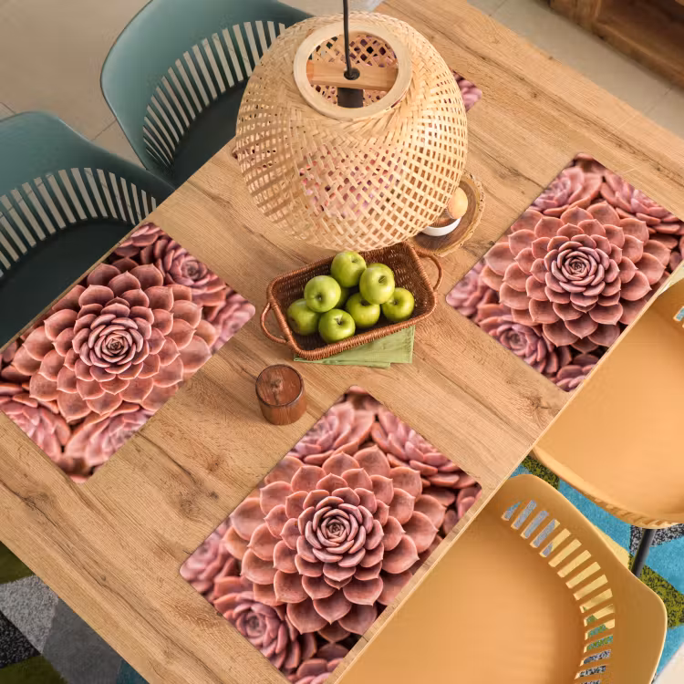 Tovaglietta – 6 pezzi - Succulenta - Organica - Rosa — 3