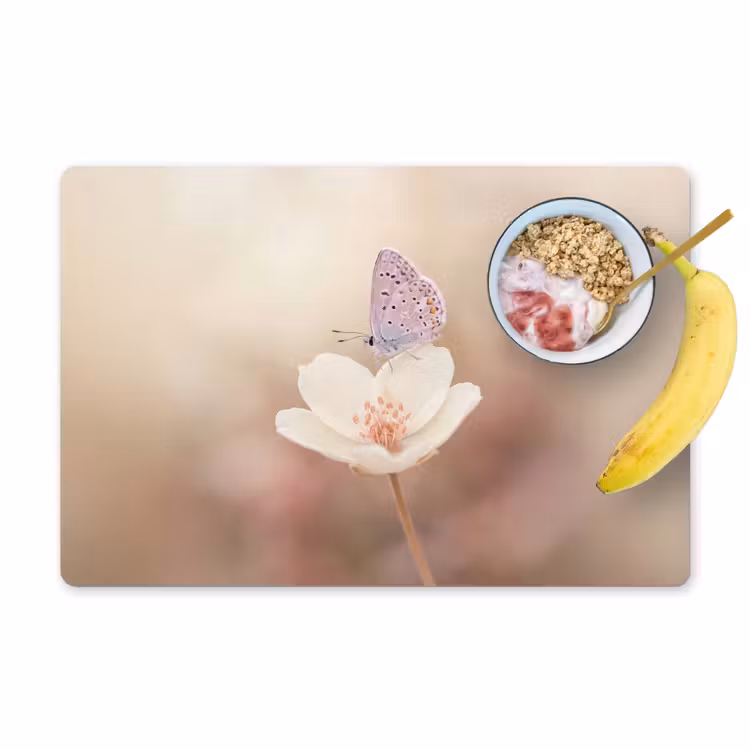 Tovaglietta – 6 pezzi - Farfalla - Fiore - Blu — 1
