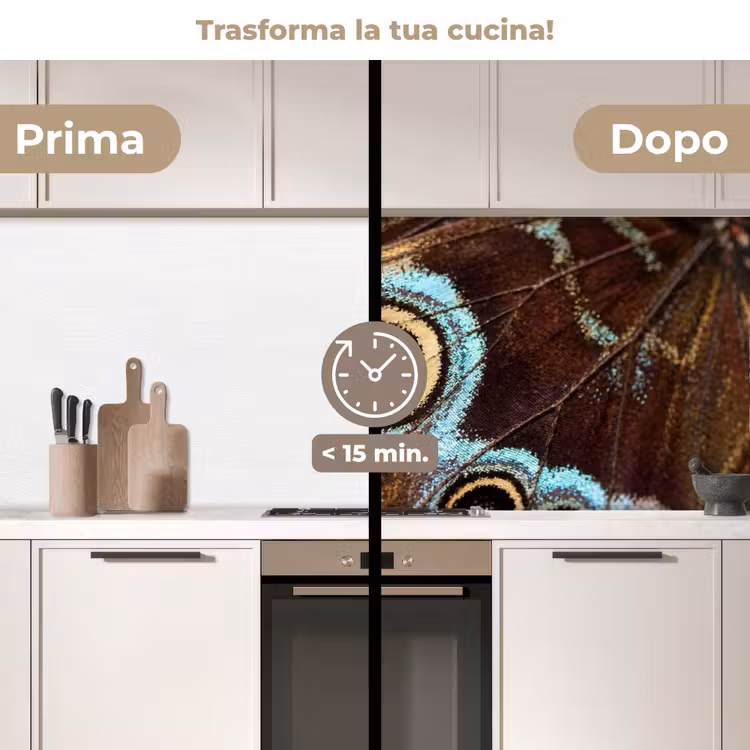 Schienale cucina - Ali - Farfalla - Blu — 3