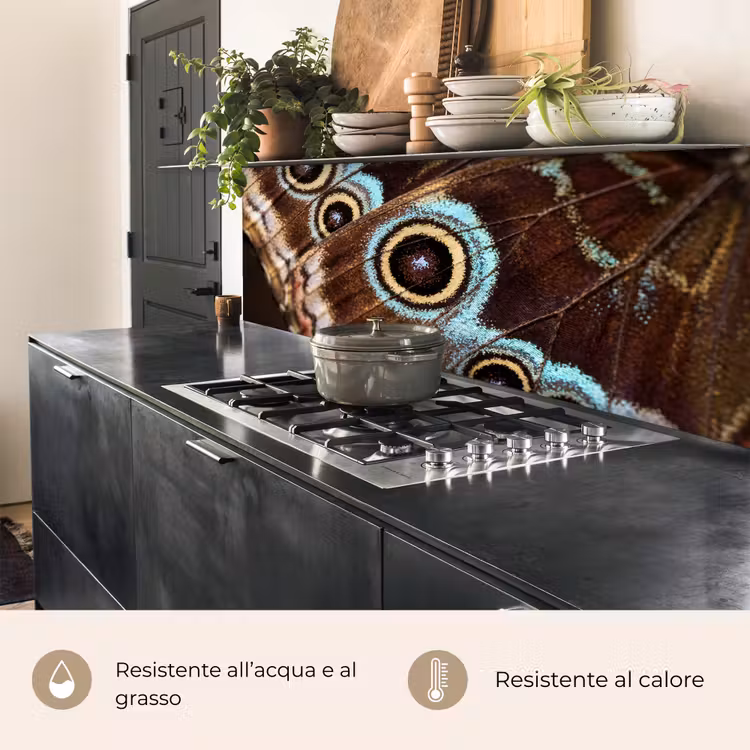 Schienale cucina - Ali - Farfalla - Blu — 5